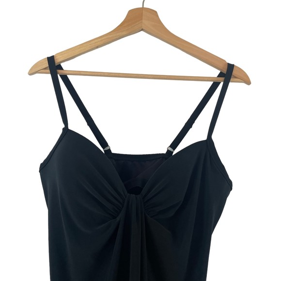 MIRACLESUIT ROCK SOLID MARINA UNDERWIRE TANKINI TOP IN BLACK SIZE 10 - Picture 5 of 13
